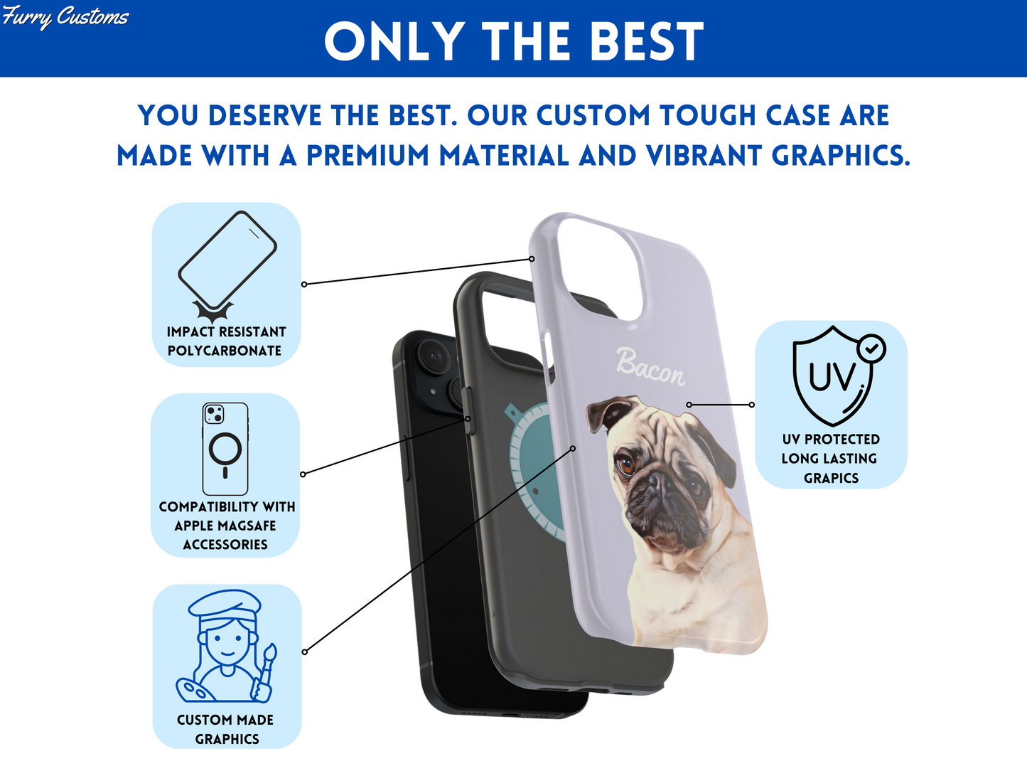 Custom pet MagSafe tough phone case