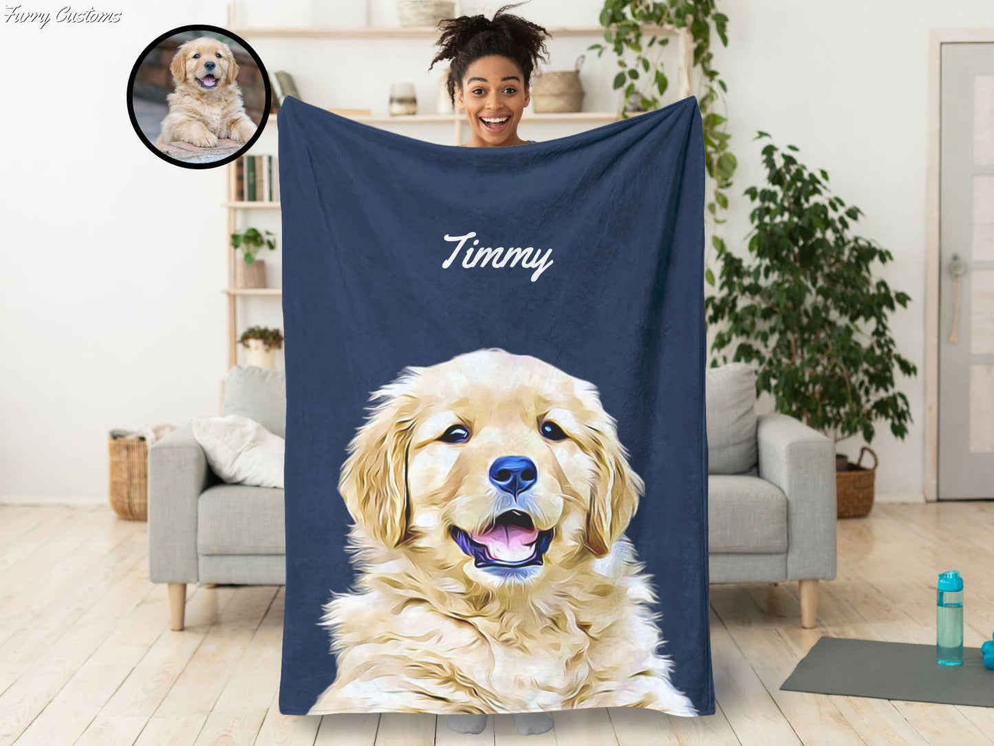 Custom Pet portrait blanket