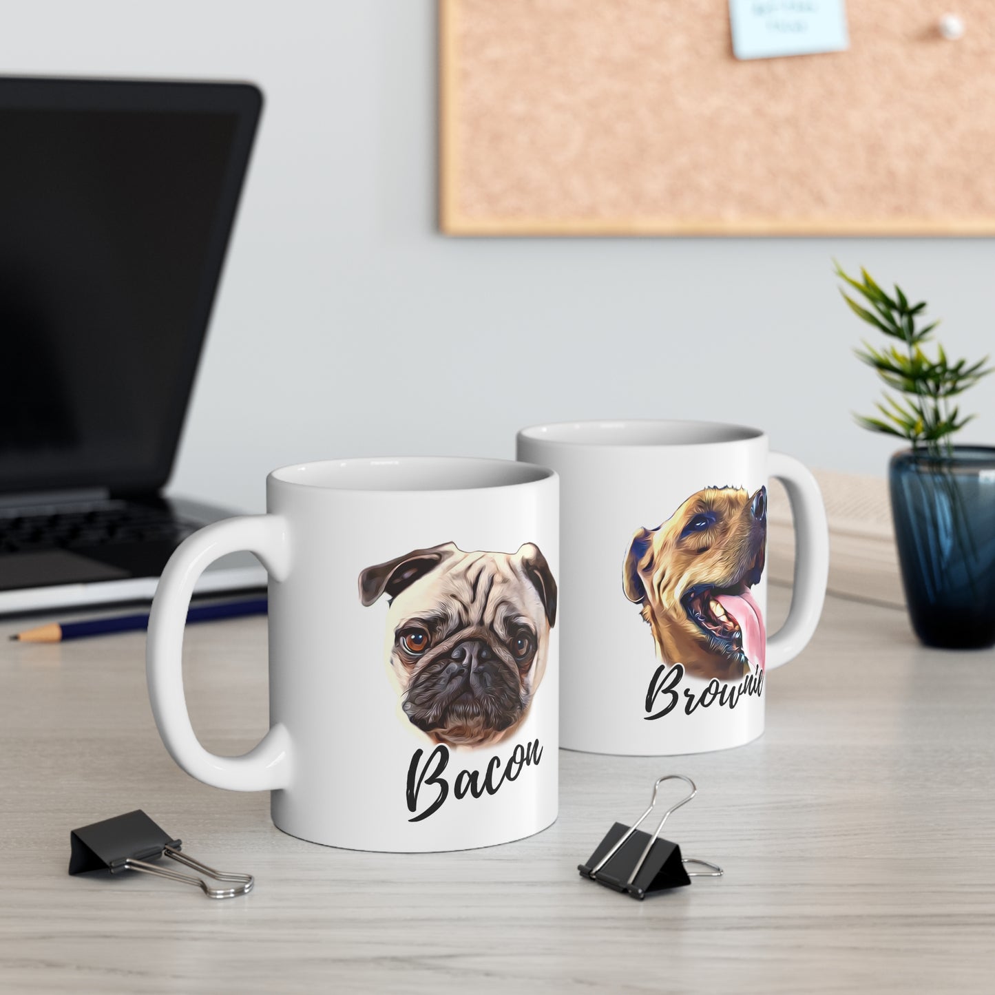 Custom pet portrait Mugs