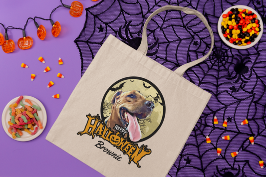 Custom Halloween pet tote bag